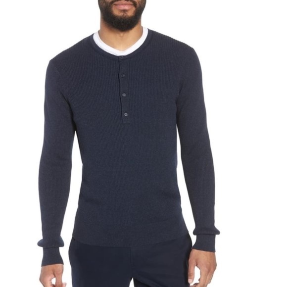 VINCE Ribbed Henley - Picture 1 of 7